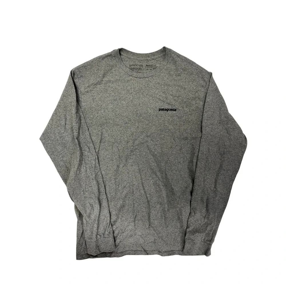 Patagonia Men's Small S P-6 Logo Responsibili-Tee Long Sleeve T-Shirt Gray - Picture 1 of 4